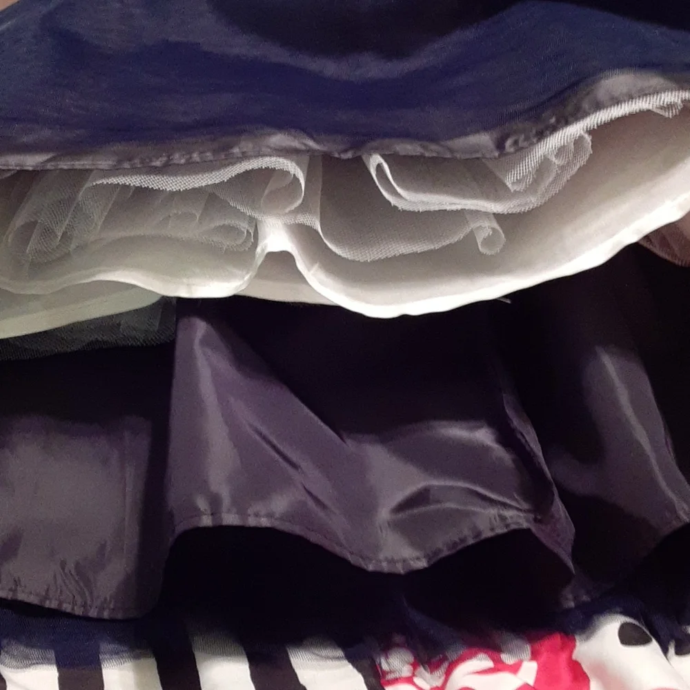 Flower Girl Dress, Handmade Custom Made, Navy Gold Pearl & Sequin Embellishments - Picture 9 of 15